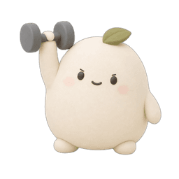 Mochi lifting a small dumbbell